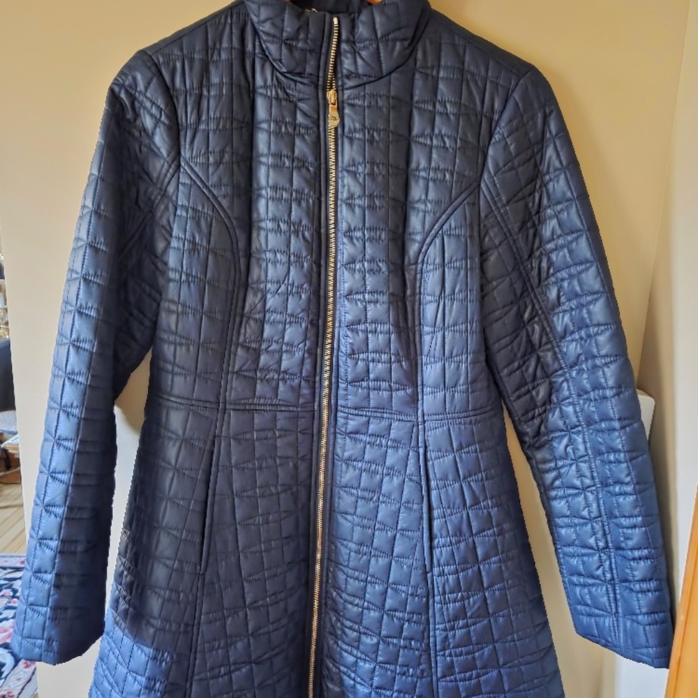Kate Spade New York Navy Quilted Zippered Coat Size 2